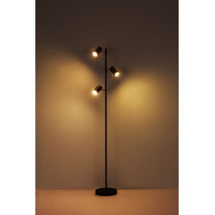Globo - Lámpara de pie 3xGU10/5W/230V negro