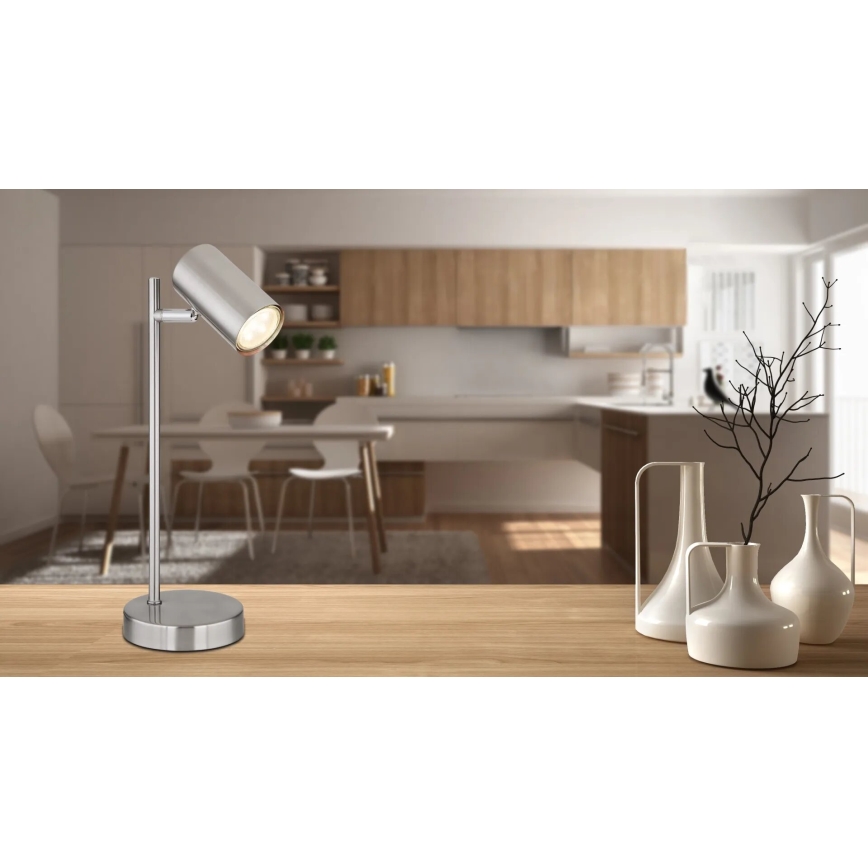 Globo - Lámpara de mesa 1xGU10/5W/230V cromo mate