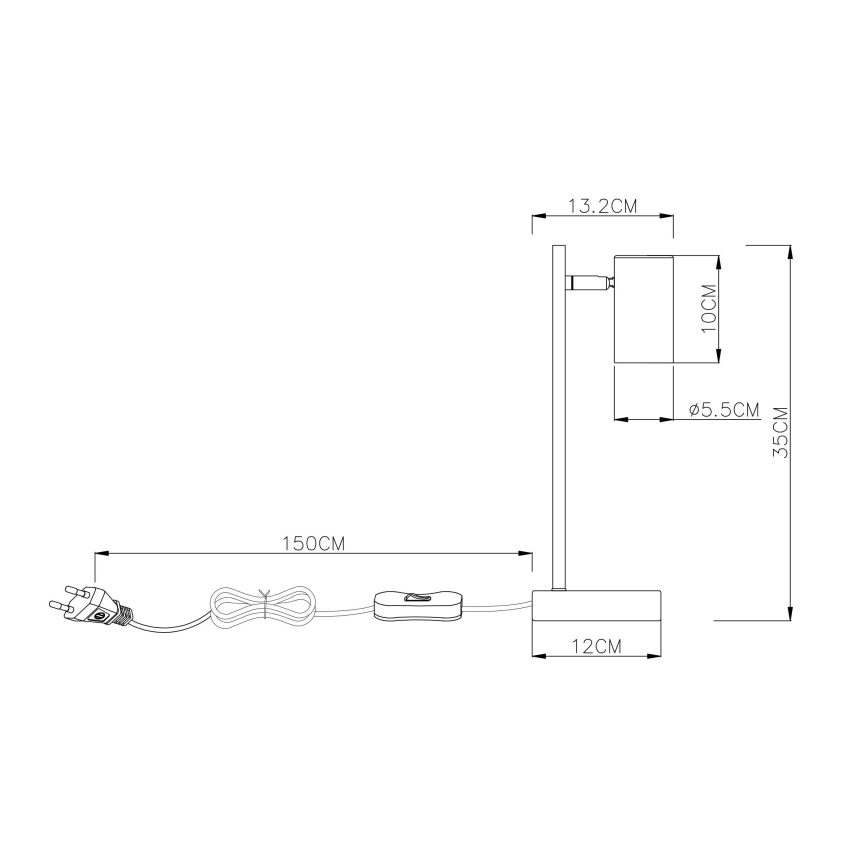 Globo - Lámpara de mesa 1xGU10/5W/230V negro