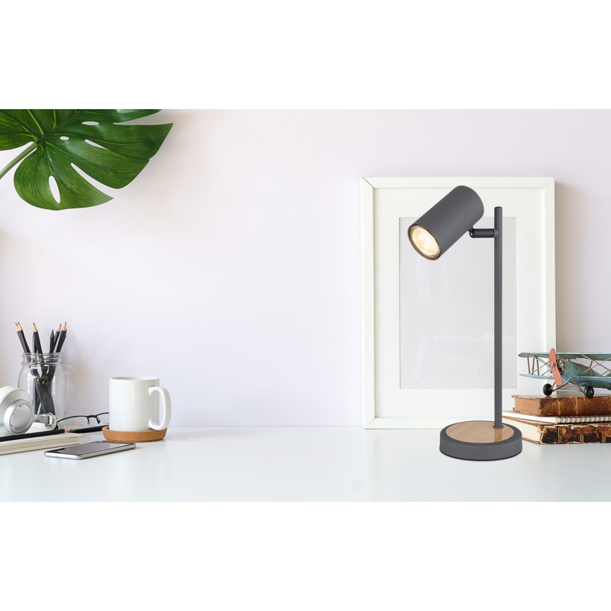 Globo - Lámpara de mesa 1xGU10/5W/230V gris/marrón