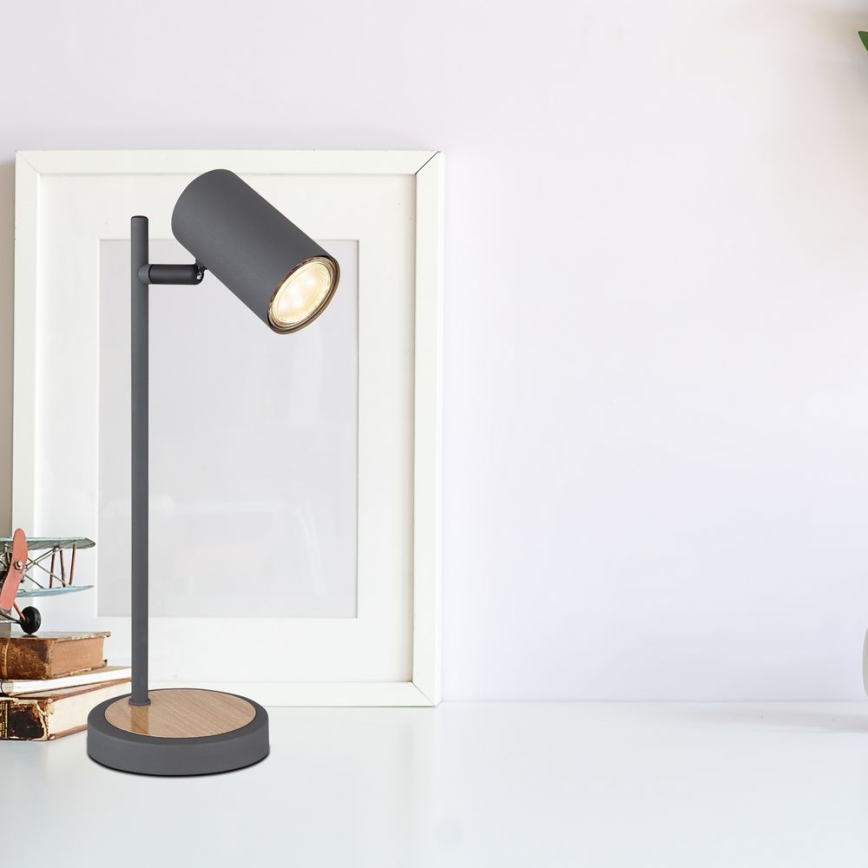 Globo - Lámpara de mesa 1xGU10/5W/230V gris/marrón