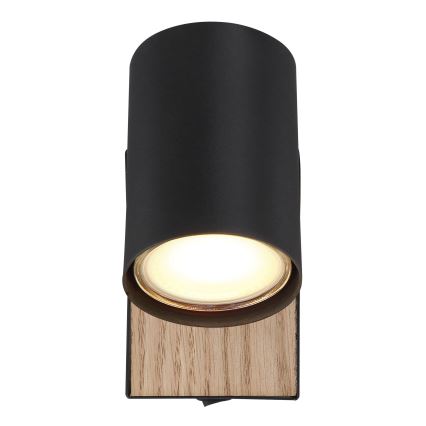 Globo - Aplique orientable de pared 1xGU10/25W/230V negro/marrón