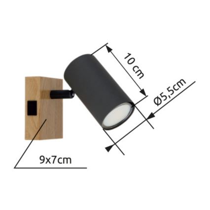 Globo - Foco de pared 1xGU10/25W/230V gris/marrón