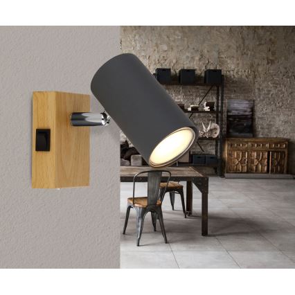 Globo - Foco de pared 1xGU10/25W/230V gris/marrón