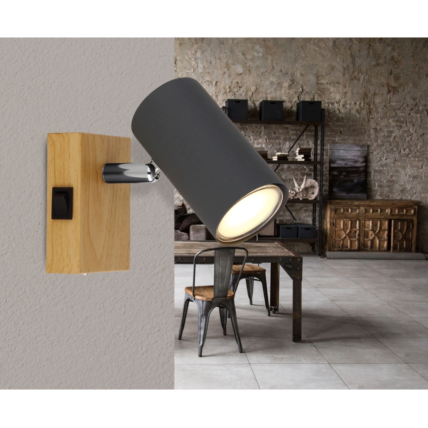 Globo - Foco de pared 1xGU10/25W/230V gris/marrón