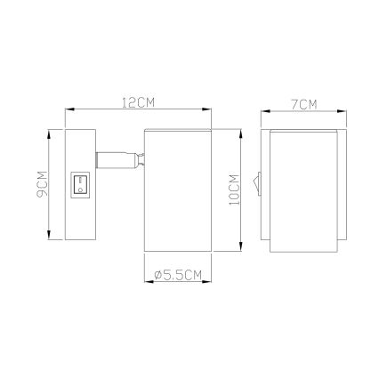 Globo - Foco de pared 1xGU10/25W/230V gris/marrón