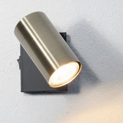 Globo - Lámpara de pared con foco 1xGU10/25W/230V negro/latón