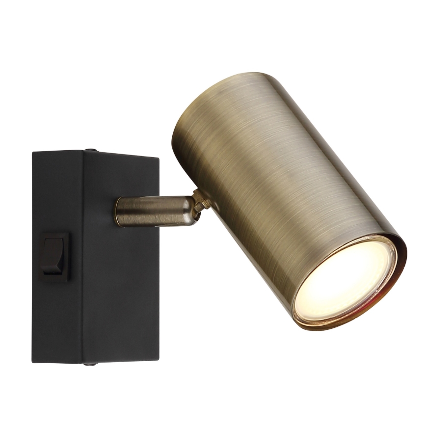 Globo - Lámpara de pared con foco 1xGU10/25W/230V negro/latón