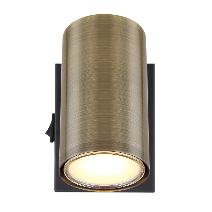 Globo - Lámpara de pared con foco 1xGU10/25W/230V negro/latón