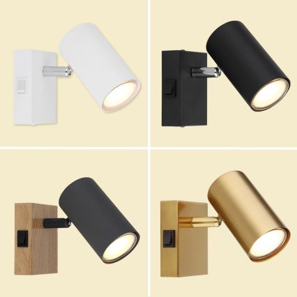 Globo - Lámpara de pared con foco 1xGU10/25W/230V negro/latón