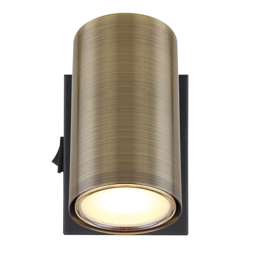 Globo - Lámpara de pared con foco 1xGU10/25W/230V negro/latón