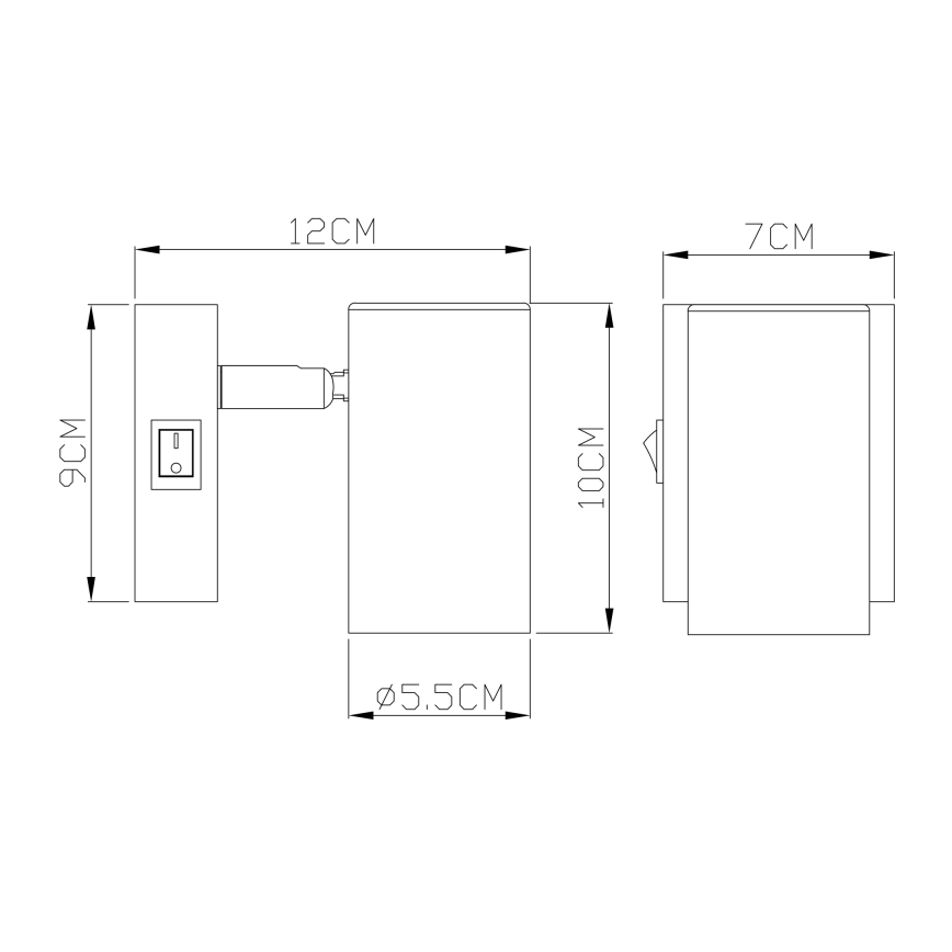 Globo - Lámpara de pared con foco 1xGU10/25W/230V negro/latón