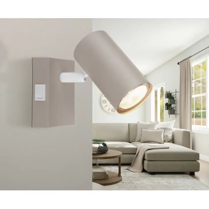 Globo - Aplique de pared orientable 1xGU10/25W/230V beige