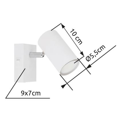 Globo - Lámpara de pared con foco 1xGU10/25W/230V blanca