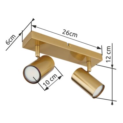 Globo - Foco 2xGU10/35W/230V dorado