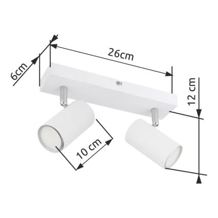 Globo - Foco empotrable 2xGU10/35W/230V blanco
