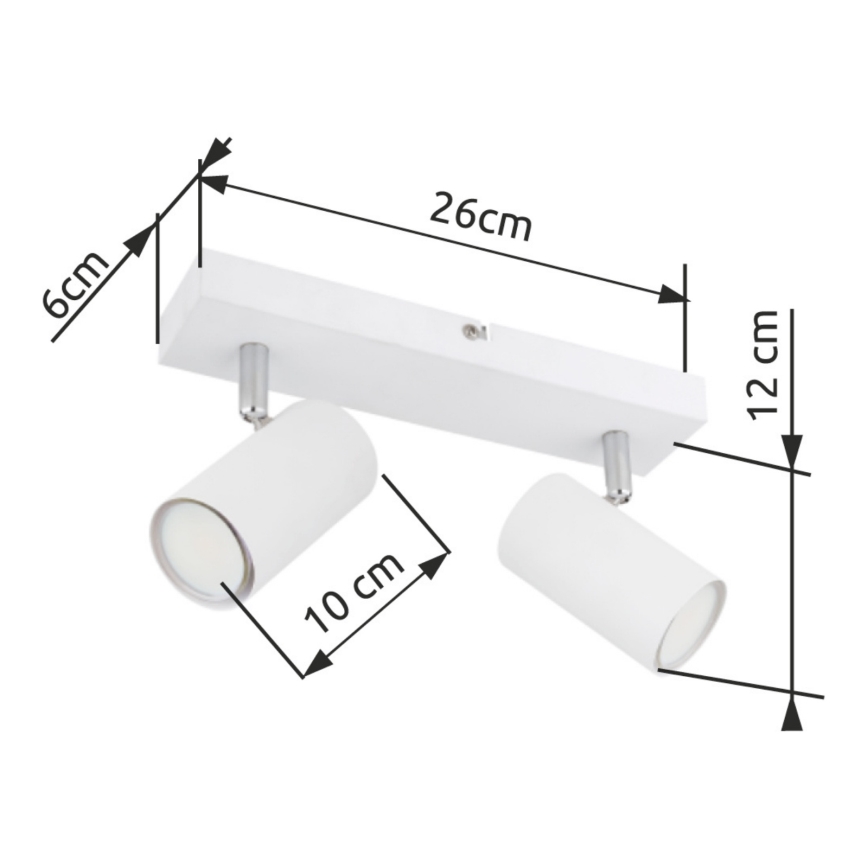Globo - Foco empotrable 2xGU10/35W/230V blanco