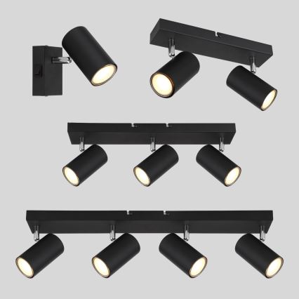 Globo - Lámpara de techo con 3 focos GU10/35W/230V negro