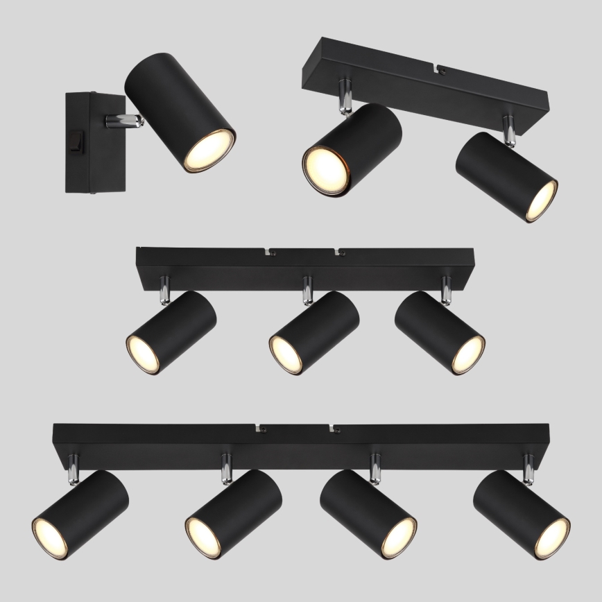 Globo - Lámpara de techo con 3 focos GU10/35W/230V negro