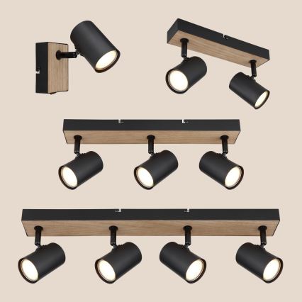 Globo - Foco 3xGU10/35W/230V negro/marrón