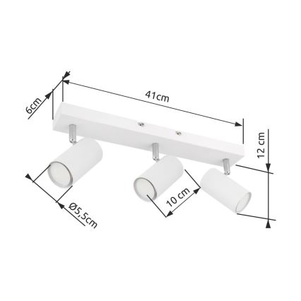 Globo - Foco empotrable 3xGU10/35W/230V blanco