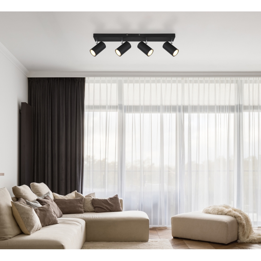 Globo - Foco empotrable 4xGU10/35W/230V negro