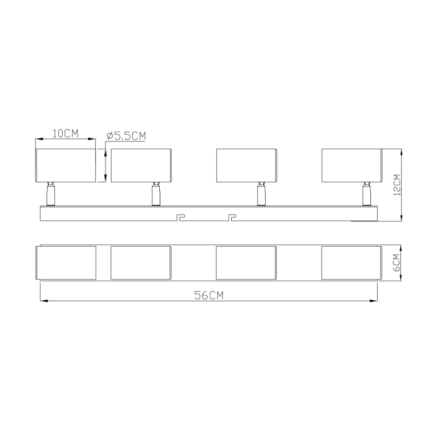 Globo - Foco empotrable 4xGU10/35W/230V negro