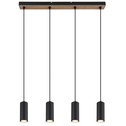 Globo - Lámpara de araña en ristra 4xGU10/35W/230V negro/marrón