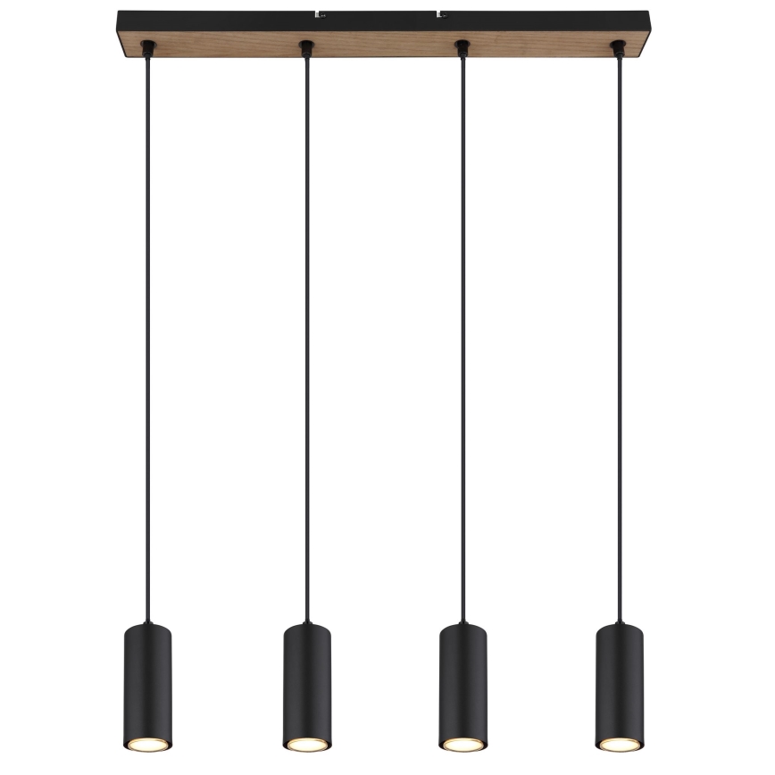Globo - Lámpara de araña en ristra 4xGU10/35W/230V negro/marrón