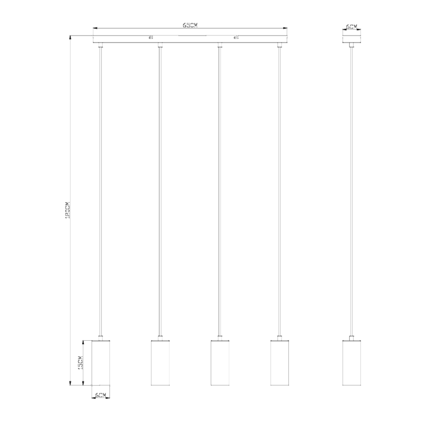 Globo - Lámpara colgante 4xGU10/35W/230V negro/latón