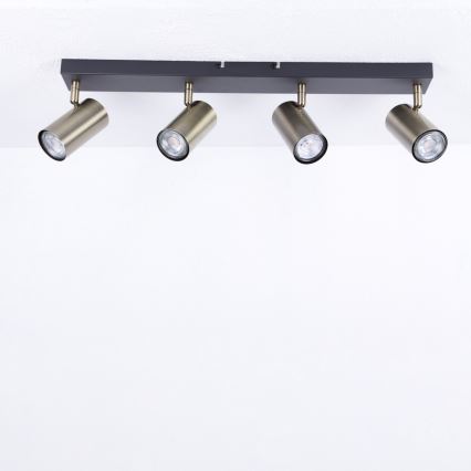 Globo - Foco empotrable 4xGU10/35W/230V negro/latón