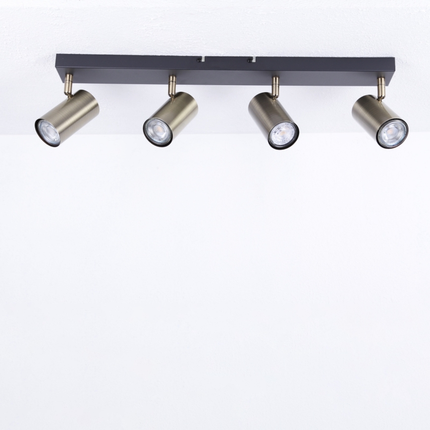 Globo - Foco empotrable 4xGU10/35W/230V negro/latón