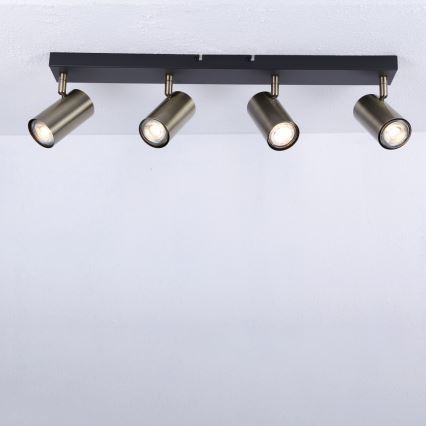 Globo - Foco empotrable 4xGU10/35W/230V negro/latón