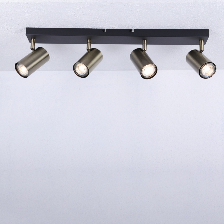 Globo - Foco empotrable 4xGU10/35W/230V negro/latón