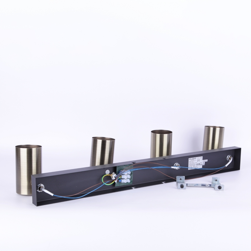 Globo - Foco empotrable 4xGU10/35W/230V negro/latón