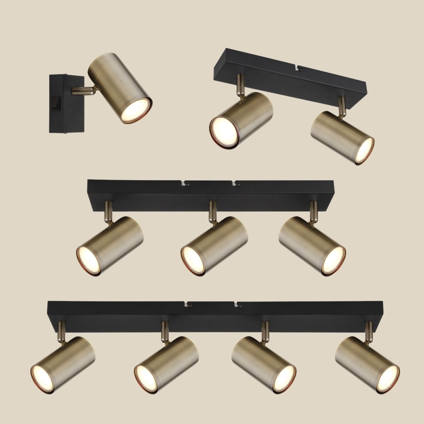 Globo - Foco empotrable 4xGU10/35W/230V negro/latón