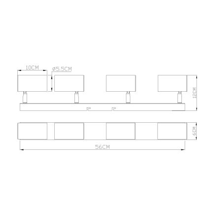 Globo - Foco 4xGU10/35W/230V naranja