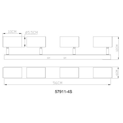 Globo - Foco 4xGU10/25W/230V