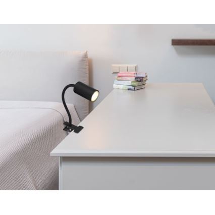 Globo - Lámpara flexible con clip 1xGU10/25W/230V negro