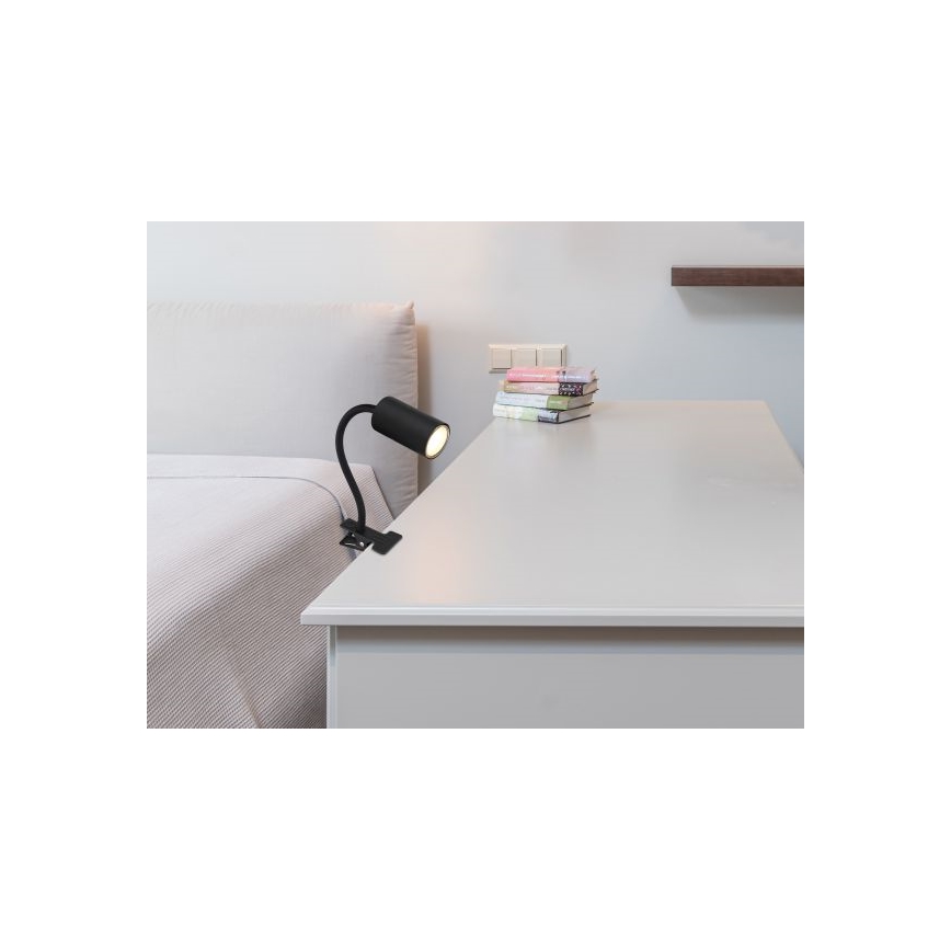 Globo - Lámpara flexible con clip 1xGU10/25W/230V negro