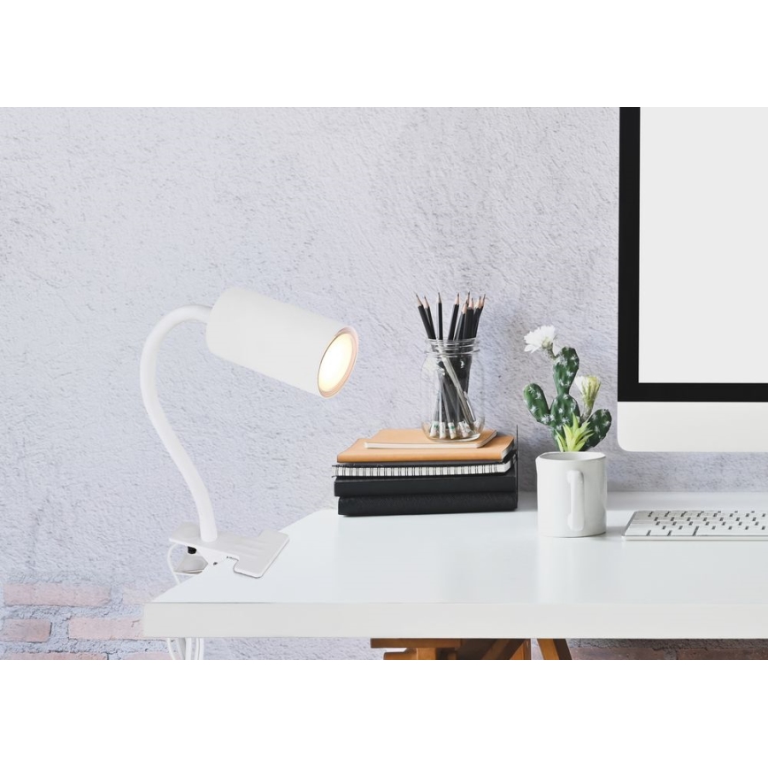 Globo - Lámpara flexible con clip 1xGU10/25W/230V blanco