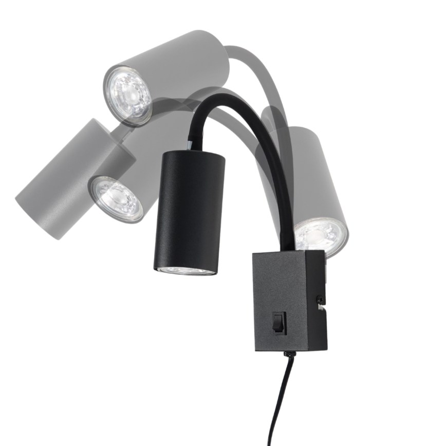 Globo - Aplique flexible 1xGU10/25W/230V negro