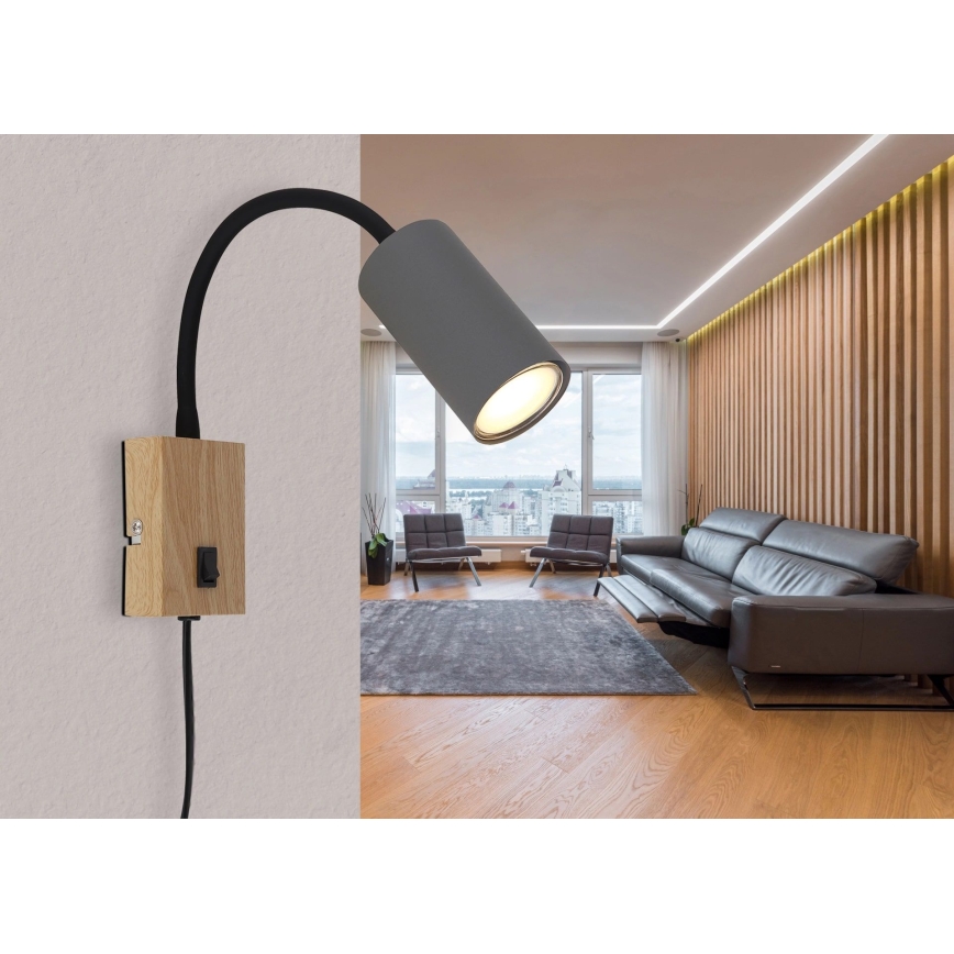 Globo - Aplique flexible 1xGU10/25W/230V gris/marrón