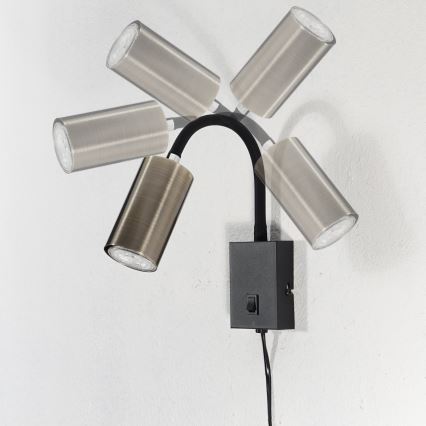 Globo - Aplique flexible 1xGU10/25W/230V negro/latón