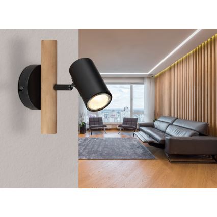 Globo - Lámpara de pared con foco 1xGU10/5W/230V madera/metal