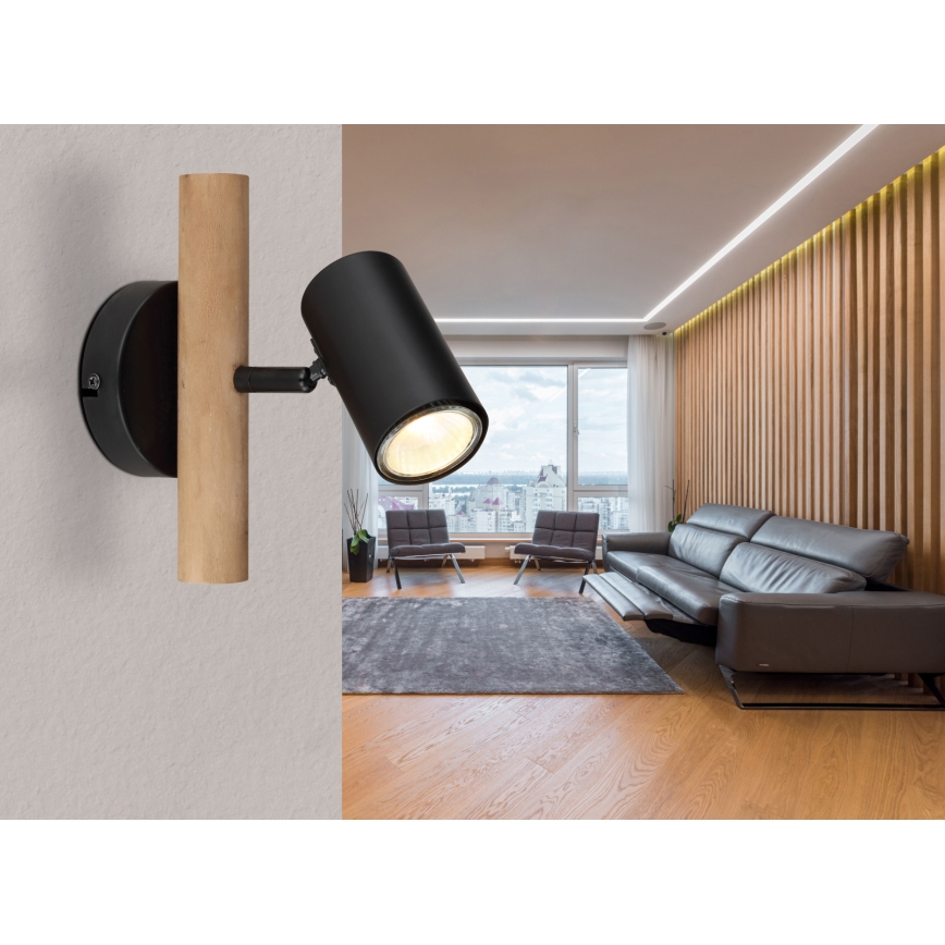 Globo - Lámpara de pared con foco 1xGU10/5W/230V madera/metal