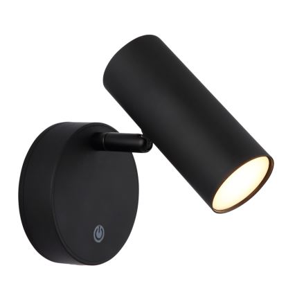 Globo - Foco de pared LED recargable y regulable LED/0,4W/3,7V 1800 mAh negro
