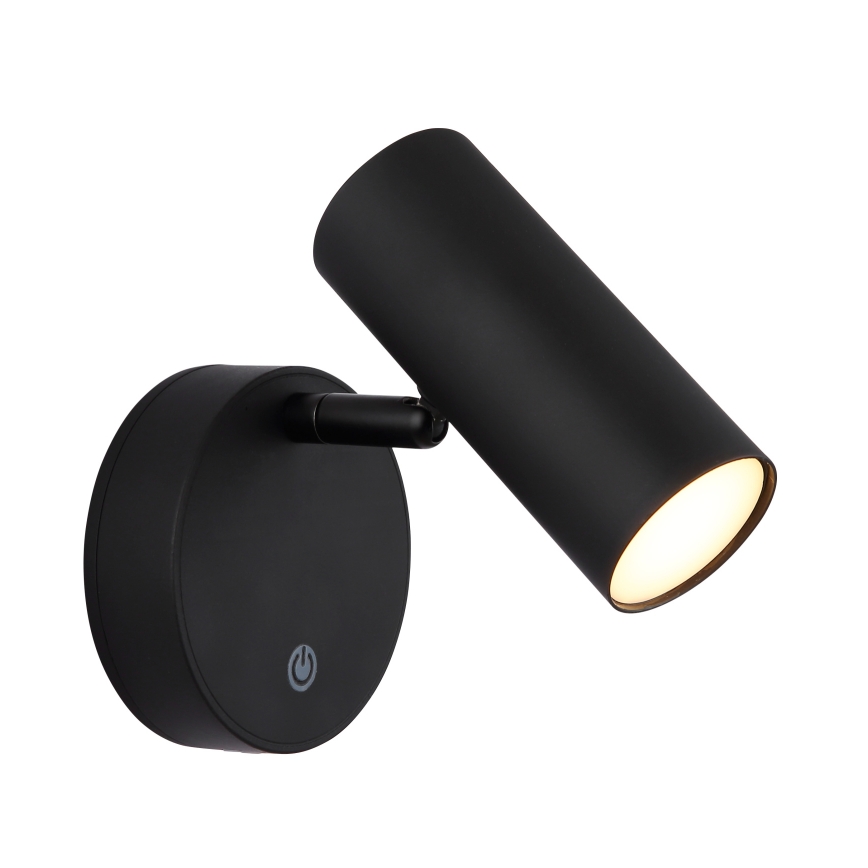 Globo - Foco de pared LED recargable y regulable LED/0,4W/3,7V 1800 mAh negro
