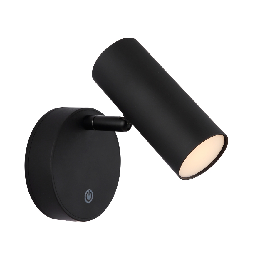Globo - Foco de pared LED recargable y regulable LED/0,4W/3,7V 1800 mAh negro