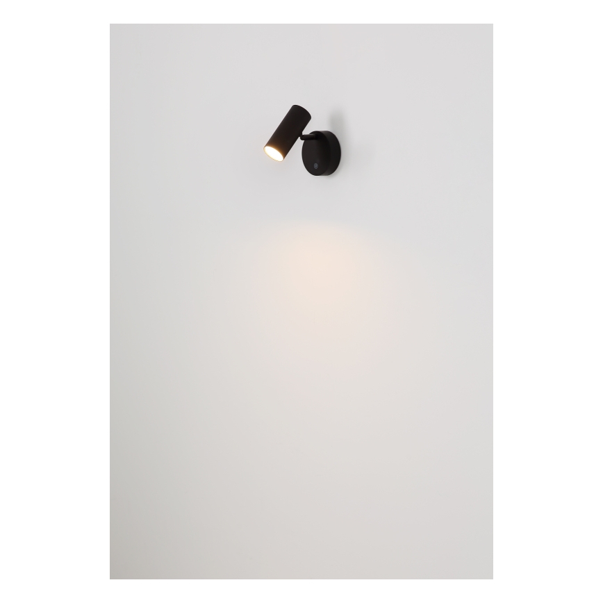 Globo - Foco de pared LED recargable y regulable LED/0,4W/3,7V 1800 mAh negro